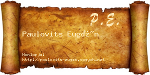 Paulovits Eugén névjegykártya